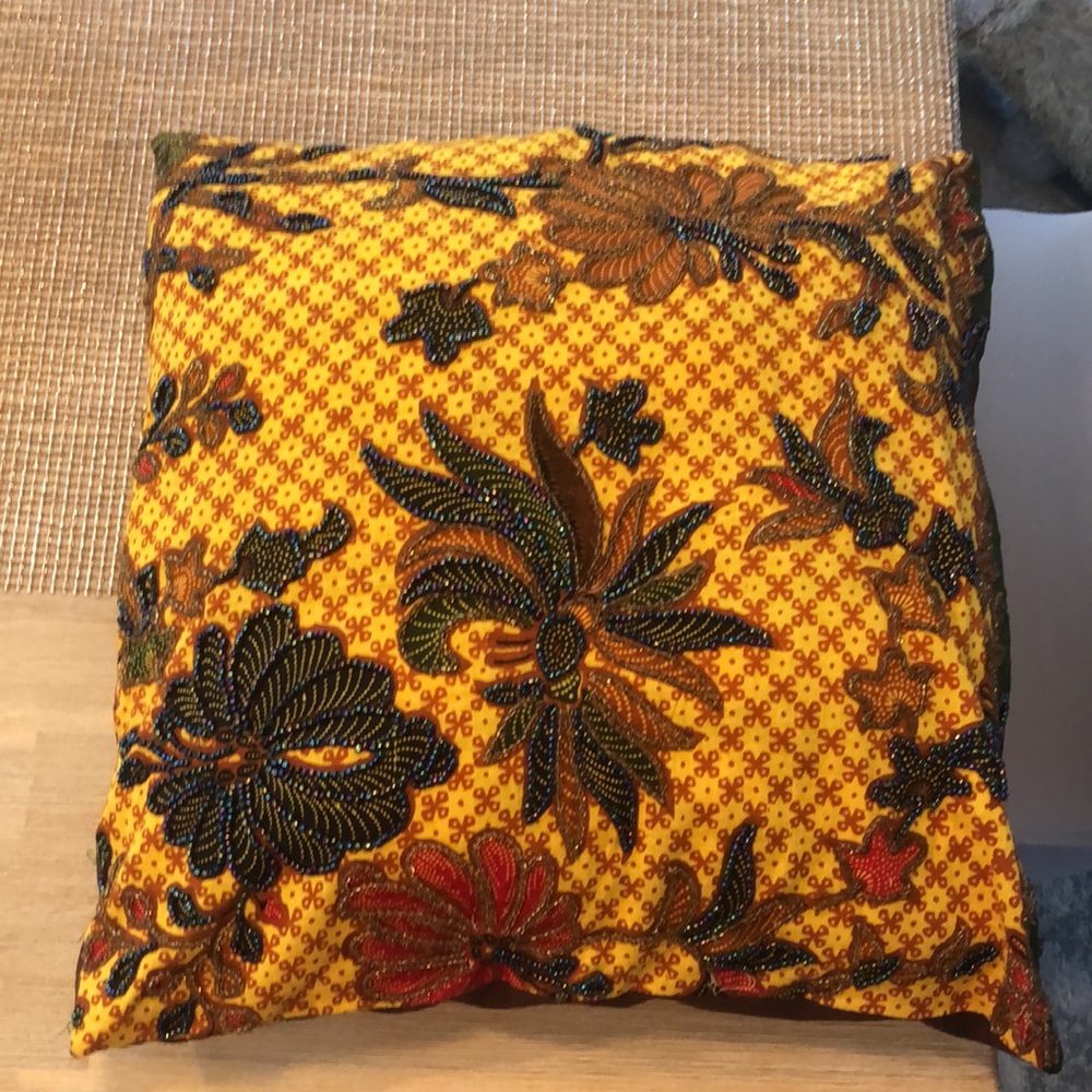 Handmade Beaded Decorative Pillow